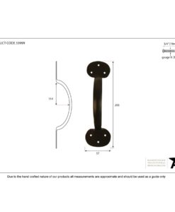 Black 8'' Bean D Handle