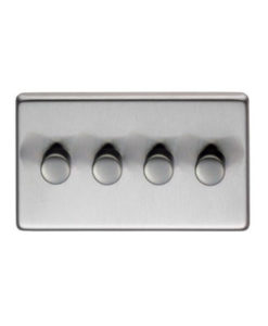 Satin Stainless Steel Quad LED Dimmer Switch (400W/800W)