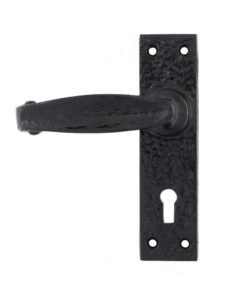 Black Lever Handle Lock Set
