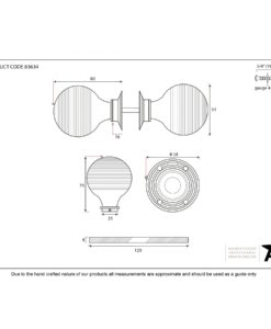 Ebony Mortice/Rim Beehive Knob Set With Polished Nickel Roses