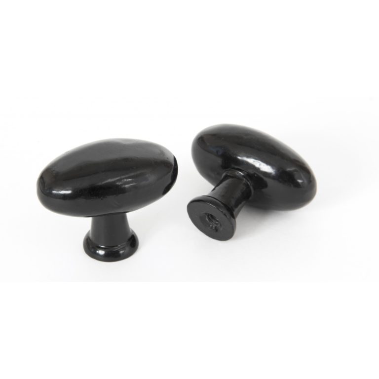 Black Oval Cabinet Knob | British Made - From Period Home Style