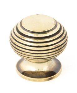 Small Aged Brass Beehive Cabinet Knob