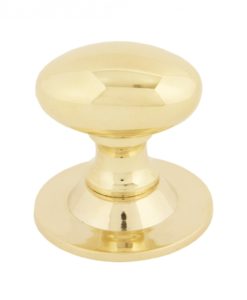 Small Polished Brass Oval Cabinet Knob