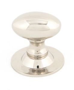 Small Polished Nickel Oval Cabinet Knob
