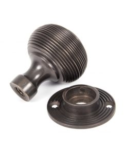 Aged Bronze Beehive Mortice/Rim Knob Set