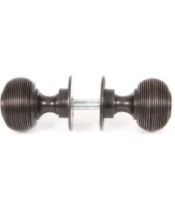 Aged Bronze Beehive Mortice/Rim Knob Set