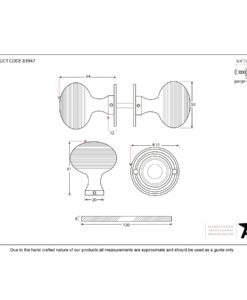 Aged Bronze Beehive Mortice/Rim Knob Set