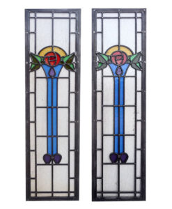 Art Nouveau Torch Stained Glass Panels