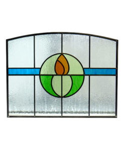 1930s Simple Deco Stained Glass Panel