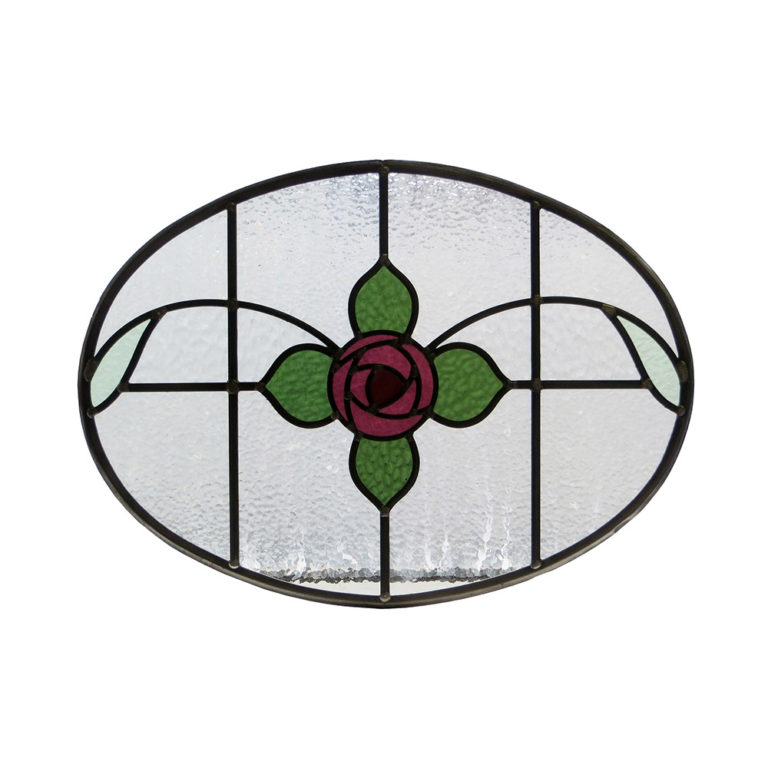 Mackintosh Rose Stained Glass Panel From Period Home Style