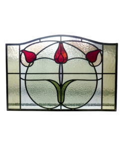 Floral Art Nouveau Stained Glass Panel
