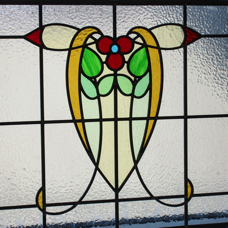 Art Nouveau 1930s Stained Glass Panel - From Period Home Style