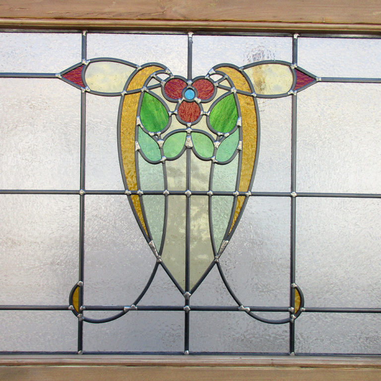 Art Nouveau 1930s Stained Glass Panel - From Period Home Style