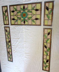 Edwardian Floral Stained Glass Panels