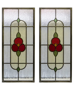 1930 Floral Stained Glass Panel