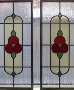 1930 Floral Stained Glass Panel