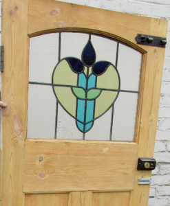 Floral Heart Stained Glass Panel