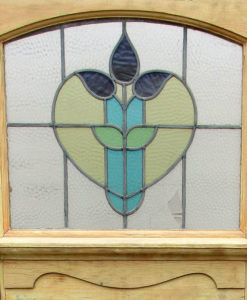 Floral Heart Stained Glass Panel