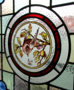 Central Bird Stained Glass Panel