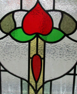 1930s Floral Stained Glass Panel