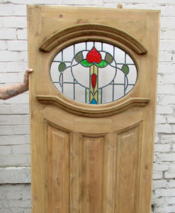 1930s Floral Stained Glass Panel