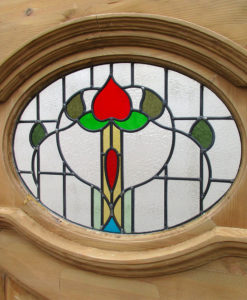 1930s Floral Stained Glass Panel
