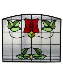 1930s Blooming Stained Glass Panel