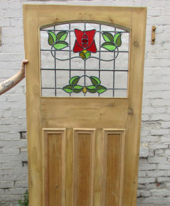 1930s Blooming Stained Glass Panel