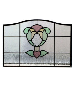 1930s Flower Bud Stained Glass Panel