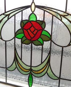 1930s Stained Glass Floral Panel