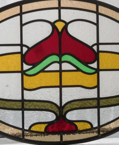 Stained Art Nouveau Glass Panel