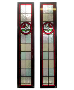 Floral Circle Stained Glass Panels