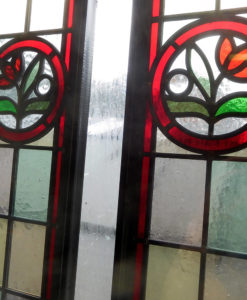 Floral Circle Stained Glass Panels