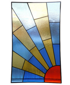 1930s Sunrise Stained Glass Panel