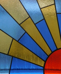 1930s Sunrise Stained Glass Panel