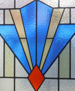 1930 Art Deco Stained Glass Panel