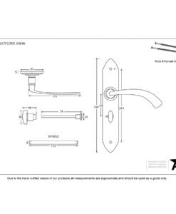 Pewter Gothic Curved Sprung Lever Bathroom Set