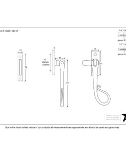 Beeswax Shepherd's Crook Fastener (Reversible)