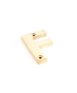 Polished Brass Door Letter F
