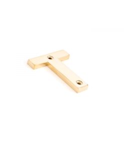 Polished Brass Door Letter T