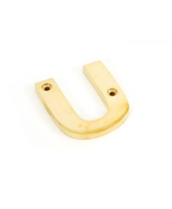 Polished Brass Door Letter U