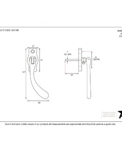 Antique Pewter Peardrop Espagnolette (RH)
