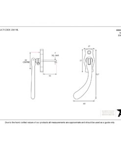 Polished Brass Peardrop Espagnolette (LH)