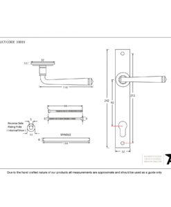 Black Avon Slimline Lever Espag. Lock Set