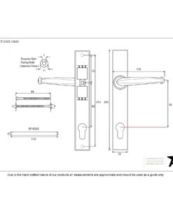 Black Cottage Slimline Lever Espagnolette Lock Set