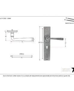 Large Pewter Avon Lever Lock Set