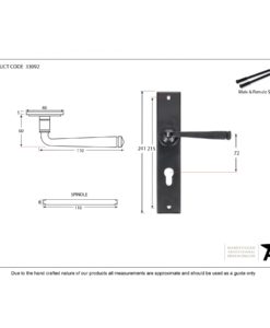 Black Large Avon 72mm Euro Lock Set