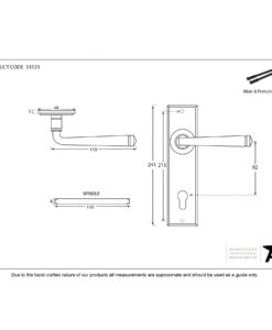 Black Avon Lever Espag. Lock Set