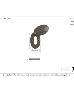 Beeswax Oval Escutcheon & Cover