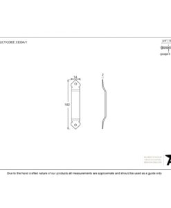 Beeswax Screw-on Thumblatch Staple (Gothic End)